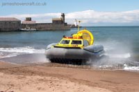 Tiger 12 hovercraft in operation with Hovercraft Rental - Approaching the beach ().